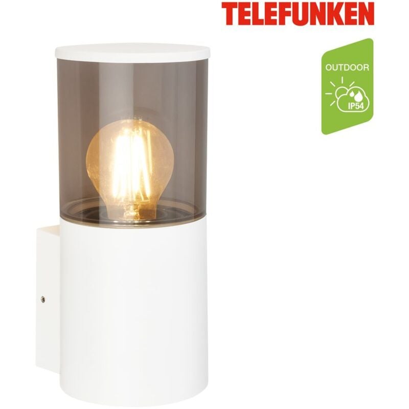Lampe led murale, protection contre les éclaboussures et la poussière, on/off, blanc, dimensions : 24 x 10,5 x 12,5 cm - Telefunken