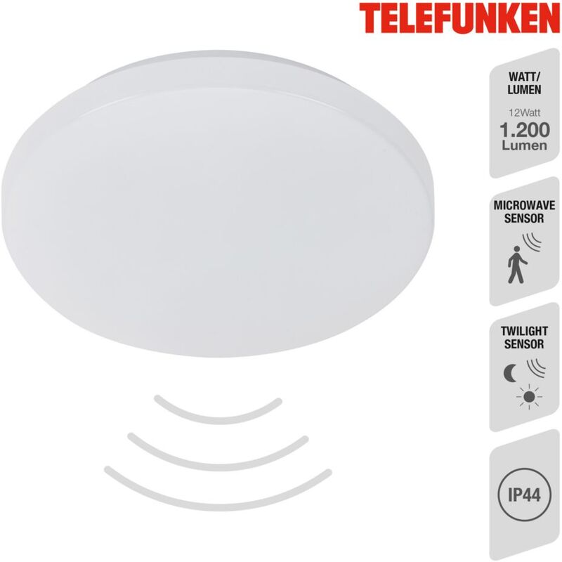 Telefunken Sensor led plafonnier, ø 29 cm, 12 w, Briloner Leuchten