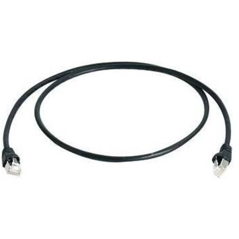Telegärtner 100007969 RJ45 Netzwerkkabel, Patchkabel CAT 6a S/FTP 0.50 m Schwarz Flammwidrig, Haloge