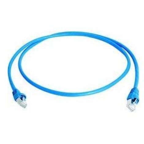 Telegärtner 100007976 RJ45 Netzwerkkabel, Patchkabel CAT 6a S/FTP 1.00 m Blau Flammwidrig, mit Rastn