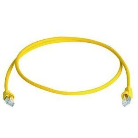 Telegärtner 100007977 RJ45 Netzwerkkabel, Patchkabel CAT 6a S/FTP 1.00 m Gelb Flammwidrig, mit Rastn