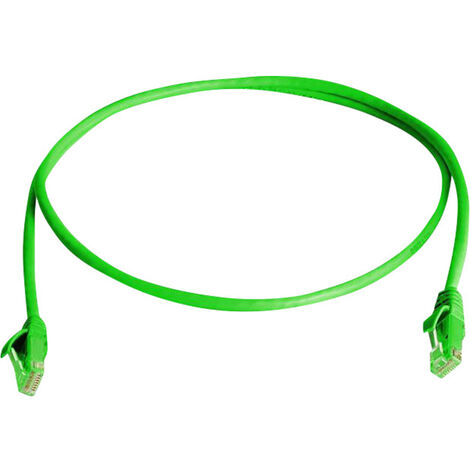 Telegärtner 100008049 RJ45 Netzwerkkabel, Patchkabel CAT 6 U/UTP 0.50 m Grün Flammwidrig, Halogenfre