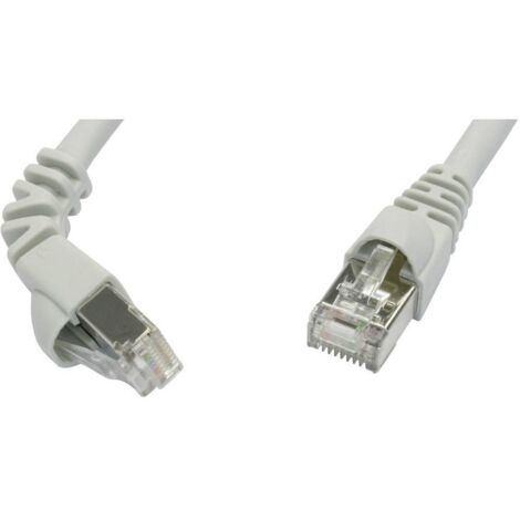 Telegärtner 100008286 RJ45 Câble réseau, câble patch CAT 6a S/FTP 1.5 m gris ignifuge, avec manchon