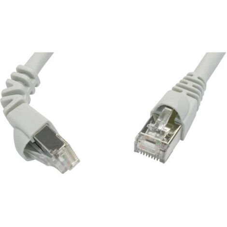 Telegärtner 100008669 RJ45 Câble réseau, câble patch CAT 6a S/FTP 5.00 m gris ignifuge, avec cliquet d'encastrement 1 pc(s) Q010731