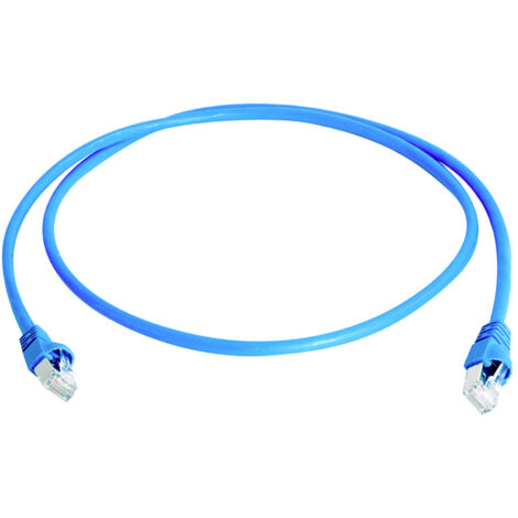 Telegärtner 100008776 RJ45 Netzwerkkabel, Patchkabel CAT 5e F/UTP 5.0 m Blau Flammwidrig, mit Knicks