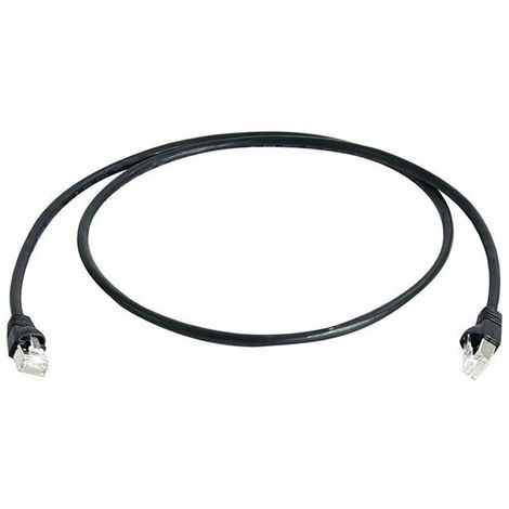 Telegärtner 100008831 RJ45 Netzwerkkabel, Patchkabel CAT 6a S/FTP 7.50 m Schwarz Flammwidrig, mit Ra
