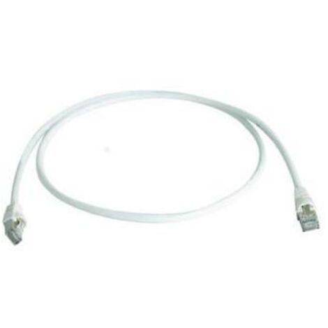 Telegärtner 100008833 RJ45 Netzwerkkabel, Patchkabel CAT 6a S/FTP 7.50 m Weiß Flammwidrig, mit Rastn
