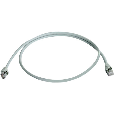 Telegärtner 100008841 RJ45 Netzwerkkabel, Patchkabel CAT 6a S/FTP  Grau Flammwidrig, mit Knickschutz
