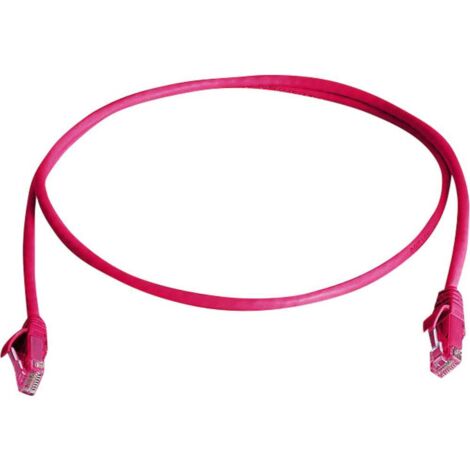 Telegärtner 100008898 RJ45 Câble réseau, câble patch CAT 6 7.5 m rouge ignifuge, avec manchon de pro