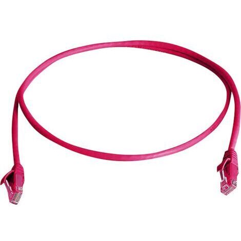 Telegärtner 100008898 RJ45 Patchkabel CAT 6  7.5 m Rot Flammwidrig, mit Knickschutztülle 1 St.