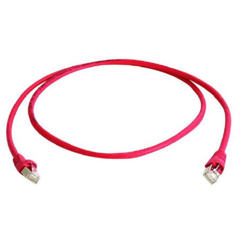 Telegärtner 100009122 RJ45 Patchkabel CAT 6a S/FTP 15.0 m Rot Flammwidrig, mit Knickschutztülle 1 St