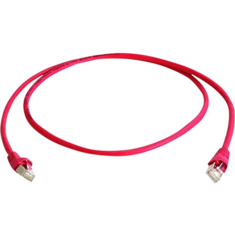 Telegärtner 100009125 RJ45 Câble réseau, câble patch CAT 6a S/FTP 50.0 m rouge ignifuge, avec mancho