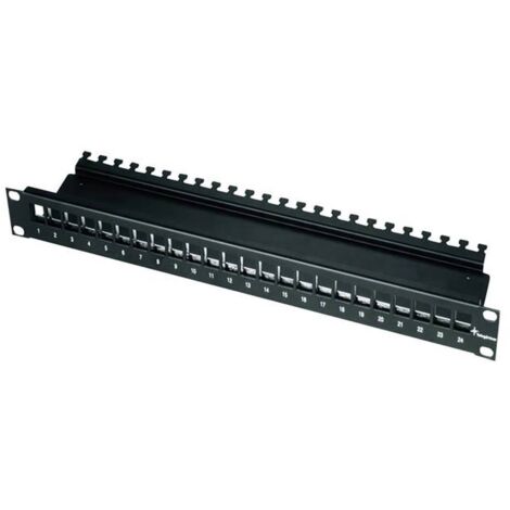 Telegärtner 100021497 24 Porte Patchpanel di rete 483 mm (19) CAT 6A 1 U Nero senza connettori