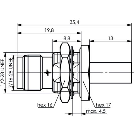 Telegärtner 100023783 100023783 Connettore TNC Giunto dritto 1 pz.