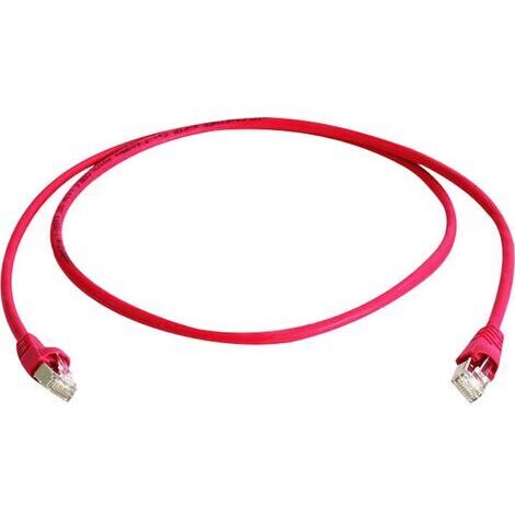 Telegärtner RJ45 (croisé) réseau informatique Câble de raccordement CAT 6a S/FTP 0.50 m rouge ignifuge, sans halogène Y623341