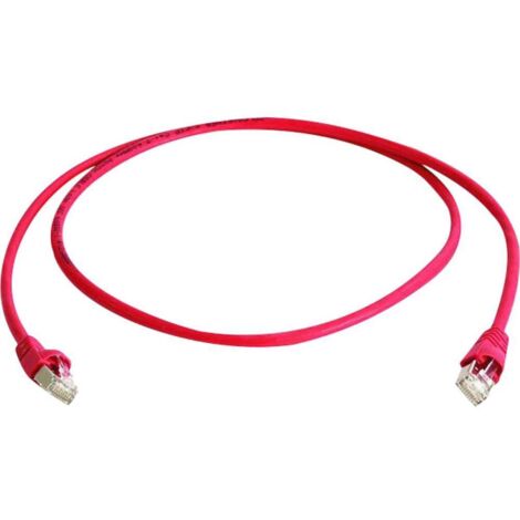 Telegärtner RJ45 (croisé) réseau informatique Câble de raccordement CAT 6a S/FTP 5.00 m rouge ignifuge, sans halogène Y623891