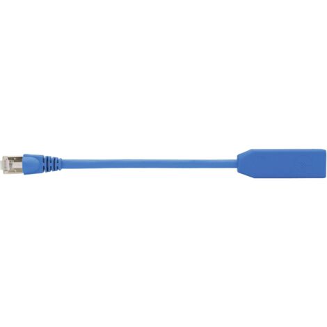 Telegärtner RJ45 réseau informatique Adaptateur [1x RJ45 mâle - 1x RJ45 femelle] 20.00 cm bleu X52261