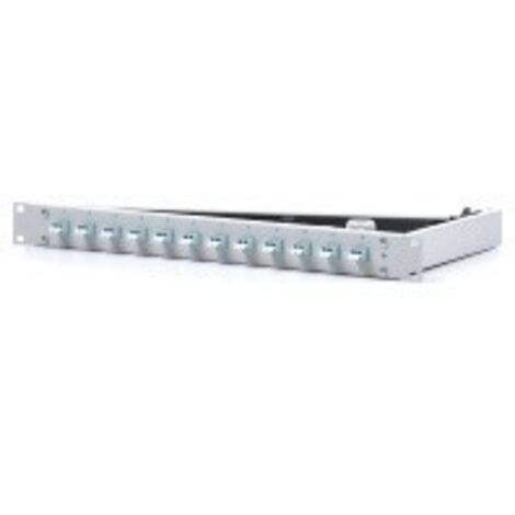 Telegärtner Spleißbox mit Kupplungen 12LCD PhBz türkis1HE TNSB-Be-12LCD-OM3