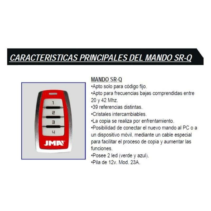 

MIBRICOTIENDA jma mando distancia sr-q quarzo codigo fijo (frec. 20 y 42 mhz)
