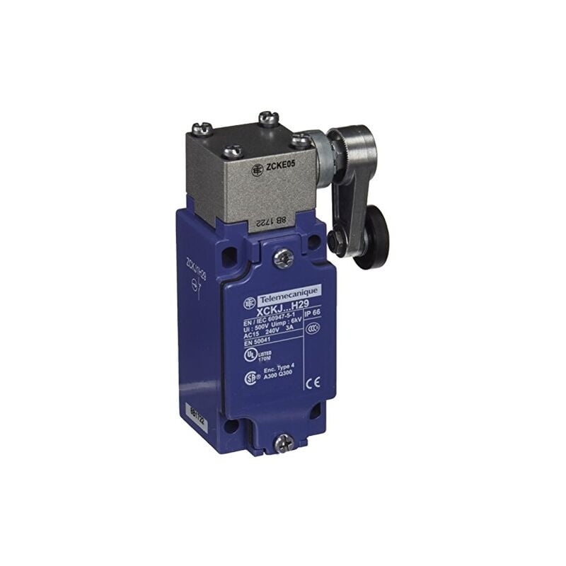 Telemecanique capteurs XCKJ10511H29 limit switch avec rouleau en thermoplastique à levier, métal, série xckj, tête rotative, M20