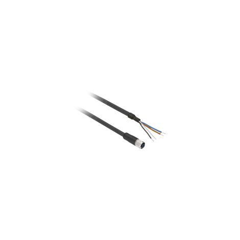 Télémécanique - Connecteur précâblé femelle, M12, 4 broches, droit câble 5 m - XZCP1169L5