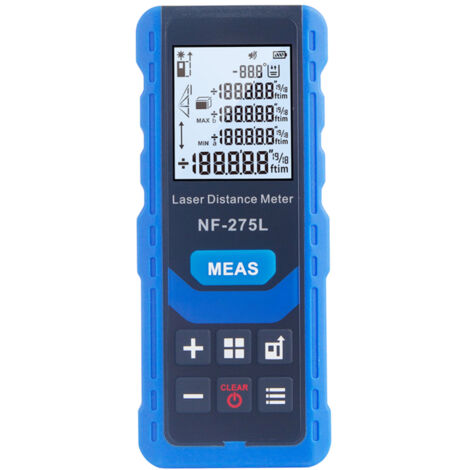 Télémètre à faisceau vert NOYAFA NF-275L, rechargeable, portable, pour intérieur et extérieur. Mesure de distance : longueur, surface, volume, niveau, verticalité et théorème de Pythagore.