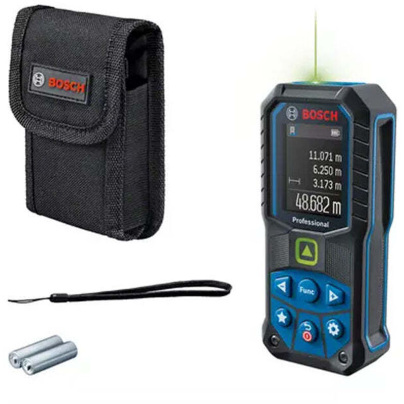 Bosch Professional – Télémètre laser vert 50 m – Précision ± 1,5 mm – Résistant à l'eau IP65 – Pour chantiers difficiles et environnements lumineux - GLM 50-25 G