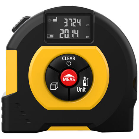 Télémètre Laser 2 en 1, Mètre Ruban de 5M Rechargeable, Outil de Mesure Mobile et Laser de 60M, Distance/Zone/Mesure de Volume