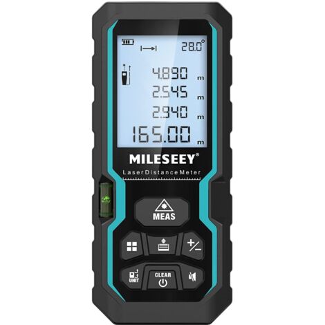 Télémètre laser 50M avec contrôle de niveau électronique, commutateur d'unité mètre/pouce/pied et mode Pythagore
