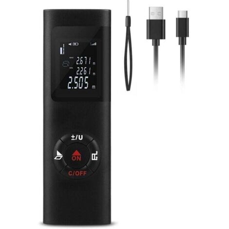 Telemetre Laser 60m, IPSXP Portable Laser Numrique Metre de Calcule Distance Surface Volume/Fonction Pythagore/IP54/LCD Rtro-clairage/Rechargeable