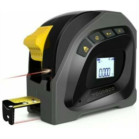 Télémètre Laser avec Écran LCD Rétro-Éclairé , Mètre à Ruban, Télémètre Laser 40m, Mètre Ruban 5m, Laser pour Mesurer, Portable, Rechargeable