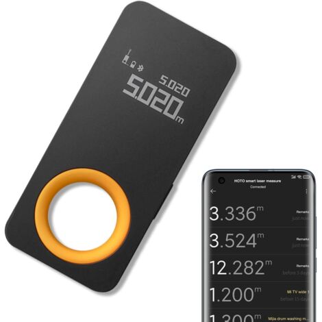 Télémètre Laser Bluetooth, Metre Laser Rechargeable, 2 Brevets, Portée: 0,05 – 30M, Usage Intérieur, Précision de ± 1/40CM, 2 Modes de Mesure, M / Ft + en Unités Commutables, Charge de Type C