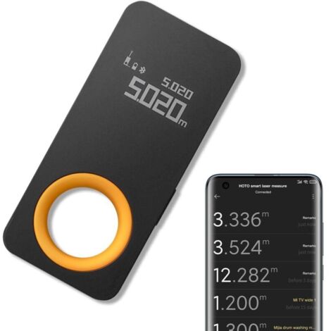 Télémètre Laser Bluetooth, Metre Laser Rechargeable, 2 Brevets, Portée: 0,05 – 30M, Usage Intérieur, Précision de ± 1/40CM, 2 Modes de Mesure, M / Ft + en Unités Commutables, Charge de Type C