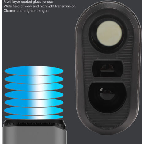 Télémètre Laser Golf avec Fonction Pente, Rechargeable USB, Grossissement 6.5X, Portée 656 Yards, Noir pour Parcours