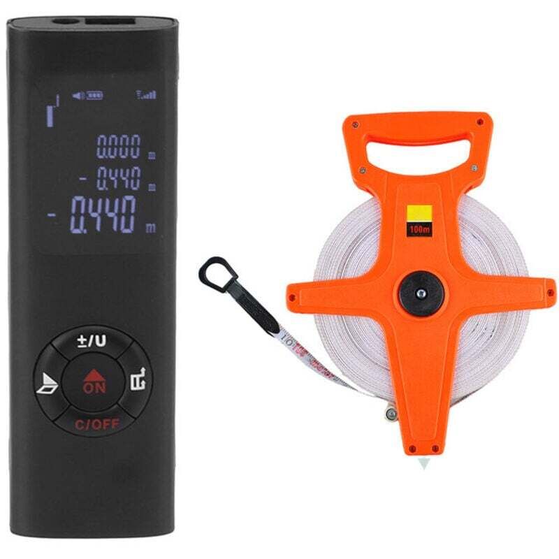 Image of Télémètre Laser Haute Précision 40 m avec Ruban à Mesurer Pliable 100 m Outil de Mesure Distance
