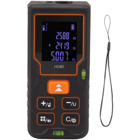 Télémètre Laser Haute Précision 80m Portable pour Bâtiment et Menuiserie