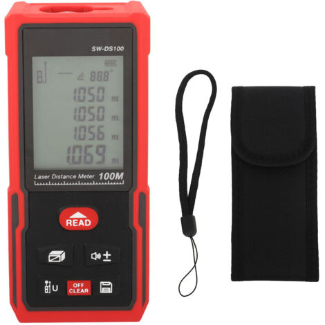 Télémètre Laser Haute Précision, Mesure Rapide jusqu'à 100m, Appareil de Mesure Infrarouge Portable 630-670nm