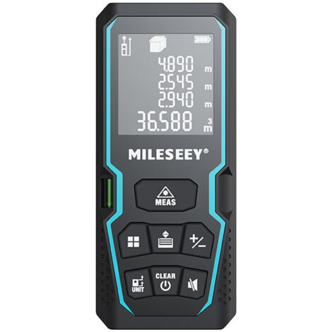 Télémètre laser numérique 50m – Précision ± 2mm – Écran LCD rétroéclairé – IP54 résistant à l'eau et à la poussière – Mesure de surface et volume - 165ft