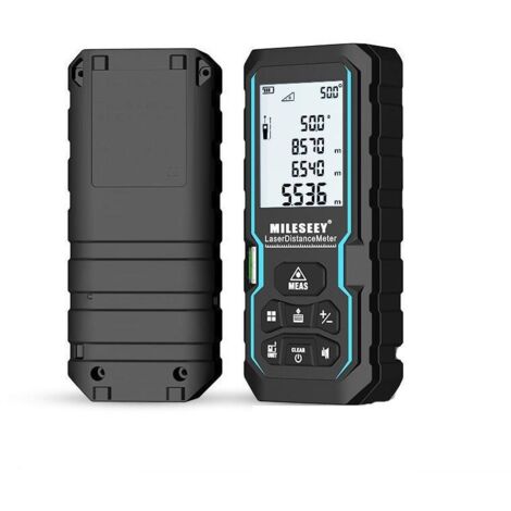 Télémètre Laser Numérique , LM50 50m Mètre Laser numérique,Mesure du théorème de Longueur/Zone/Volume/Théorème de Pythagore avec Rétroéclairage LCD , IP54