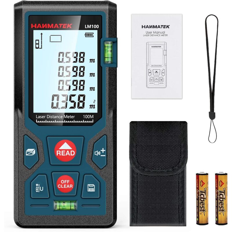 Télémètre Laser Numérique,LM50 50m Mètre Laser numérique,Mesure du théorème de Longueur/Zone/Volume/Théorème de Pythagore avec Rétroéclairage LCD,