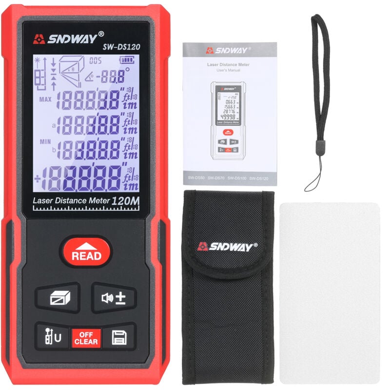 Télémètre laser portable 120 m Télémètre laser numérique portatif Règle électronique infrarouge intelligente de haute précision Règle laser