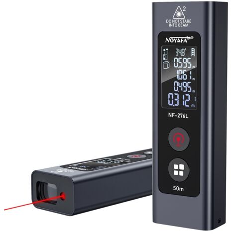 Télémètre laser portable NOYAFA NF-276L, portée de 50 mètres, précision de ±1,5 mm, mesure en temps réel, plusieurs modes de mesure, écran VA, conception portable.