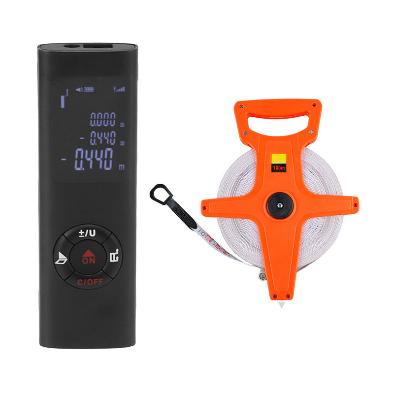 Sunxury - Télémètre laser portatif de haute précision Distance de mesure maximale 40 m Outil de mesure de distance laser et ruban à mesurer pliable