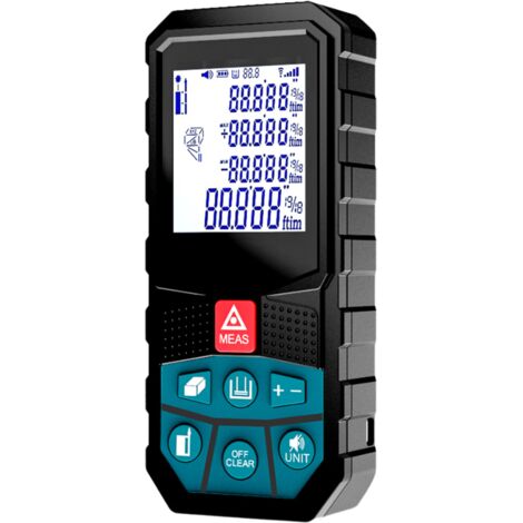 Télémètre laser professionnel de 100 mètres, écart de 2 mm, 20 données, mesure de distance, piles non incluses
