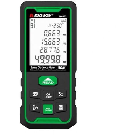 Télémètre laser, télémètre laser 50 m avec rétroéclairage LCD, mesure de distance/zone/volume/pythagore