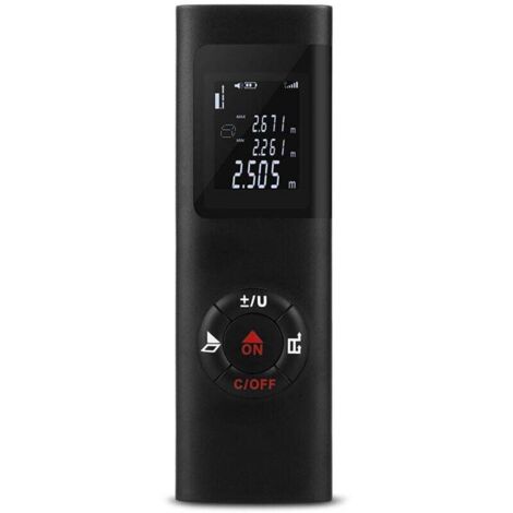 Télémètre laser, télémètre laser 60 m/196 pi, télémètre numérique portable avec rétroéclairage, rechargeable, pour la mesure de volume/surface/théorème de Pythagore.
