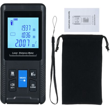 Télémètre numérique intelligent avec modes de mesure continus (volumes, surfaces) et formule de Pythagore  portée , 50 m / 164 pi
