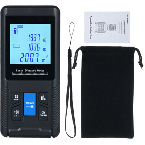 Télémètre numérique intelligent, modes mesure continus volume/surface (calcul Pythagore), portée 120 m/393 pi