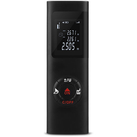 Télémètre numérique portable intelligent de 40 m, mini-mesureur de distance, appareil de mesure électronique portable rechargeable par USB pour les distances de surface et de volume.