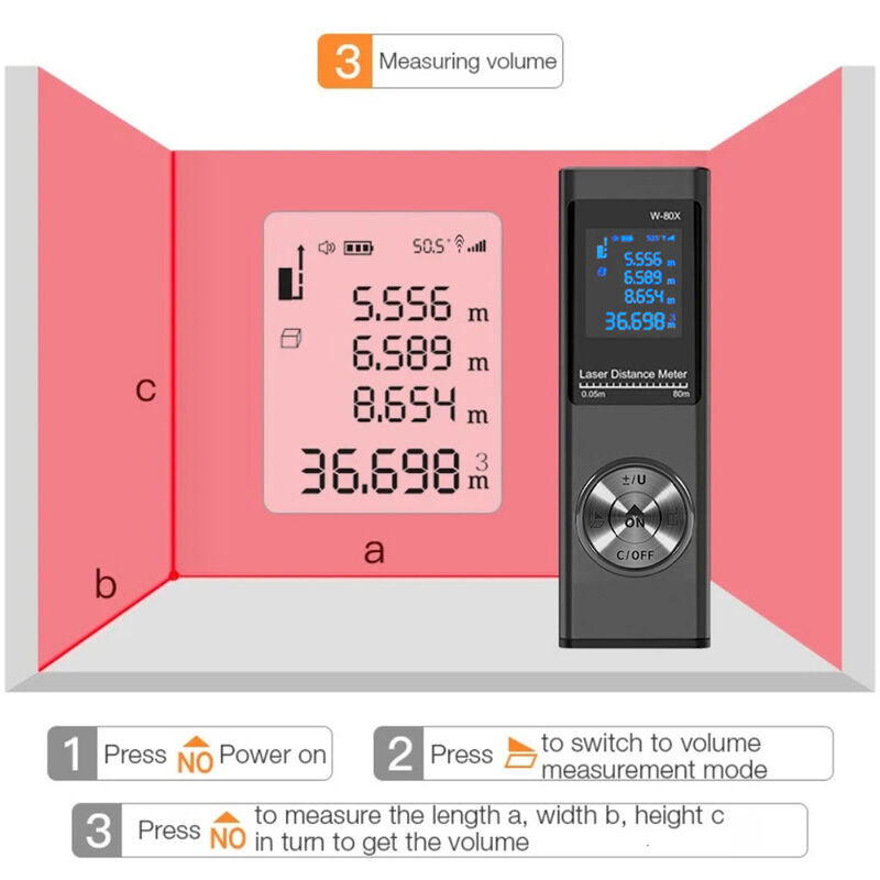 

Happyshopping - Telemetro de mano, mini medidor de distancia, medidor de distancia laser